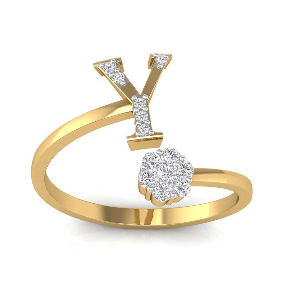 Y letter gold ring sales